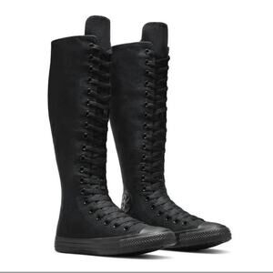 Converse CTAS Women's size 10.5 GOTH Triple Black Knee High Canvas Shoes